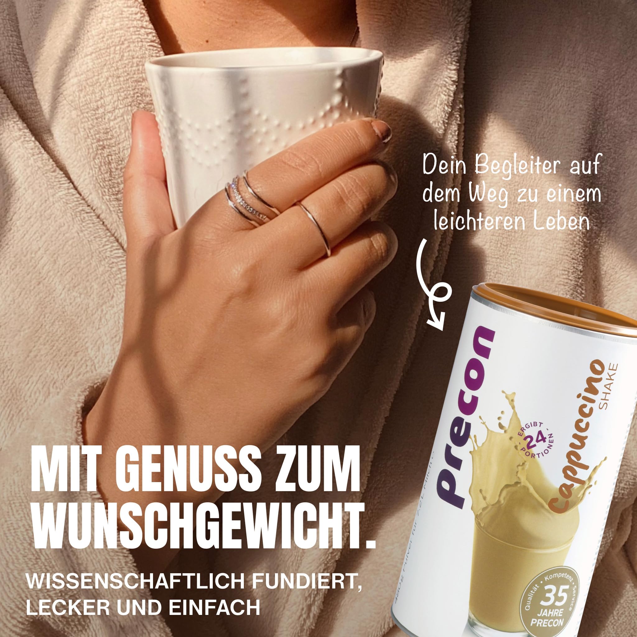 Precon BCM Diät Shake zum Abnehmen – Cappuccino – 24 Portionen (480 g) – Mahlzeitenersatz für eine gewichtskontrollierende Ernährung