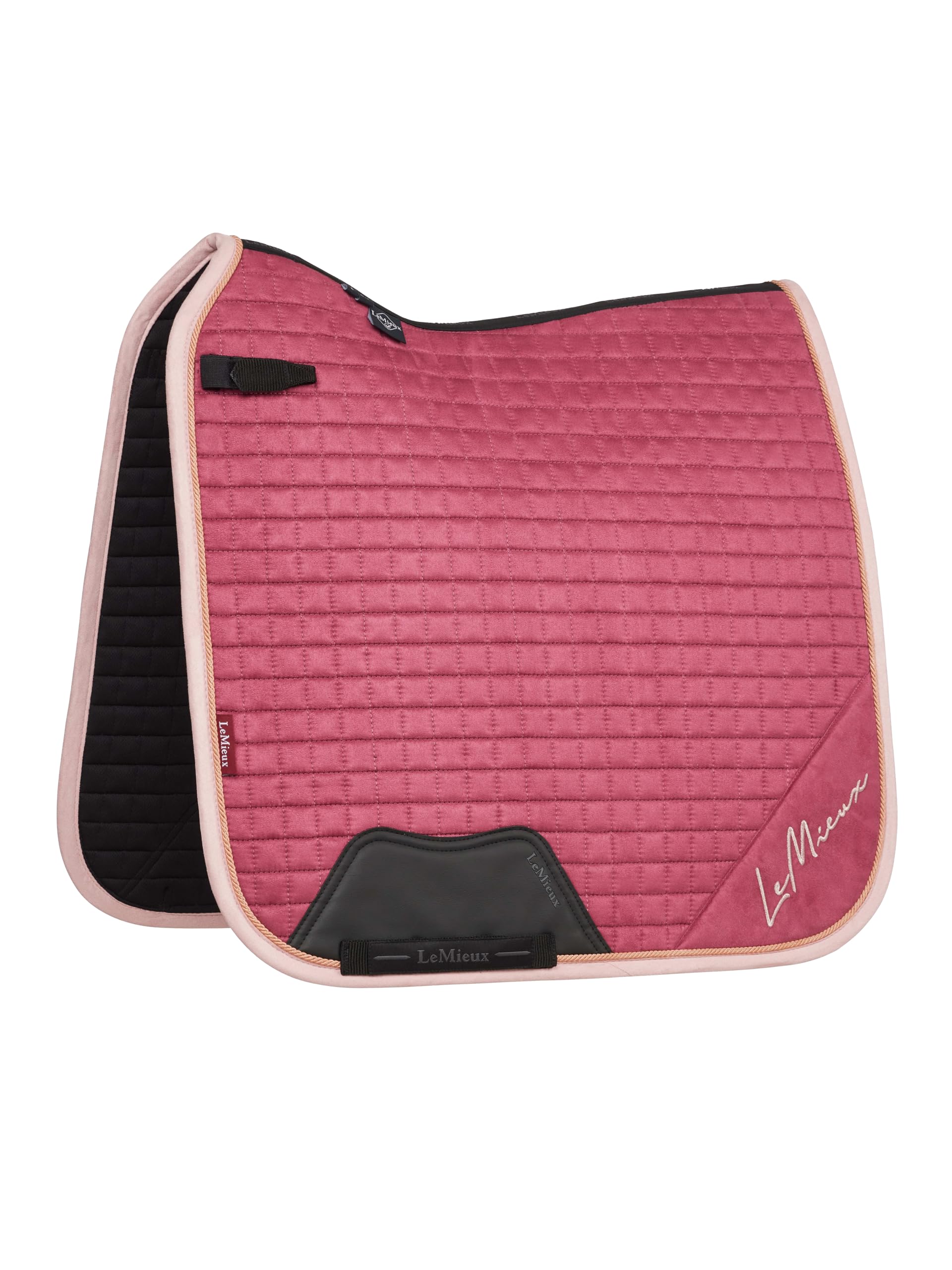 LeMieux Bijoux Suede Dressage Square - Equestrian Horse Riding Saddle Pad - French Rose - Large