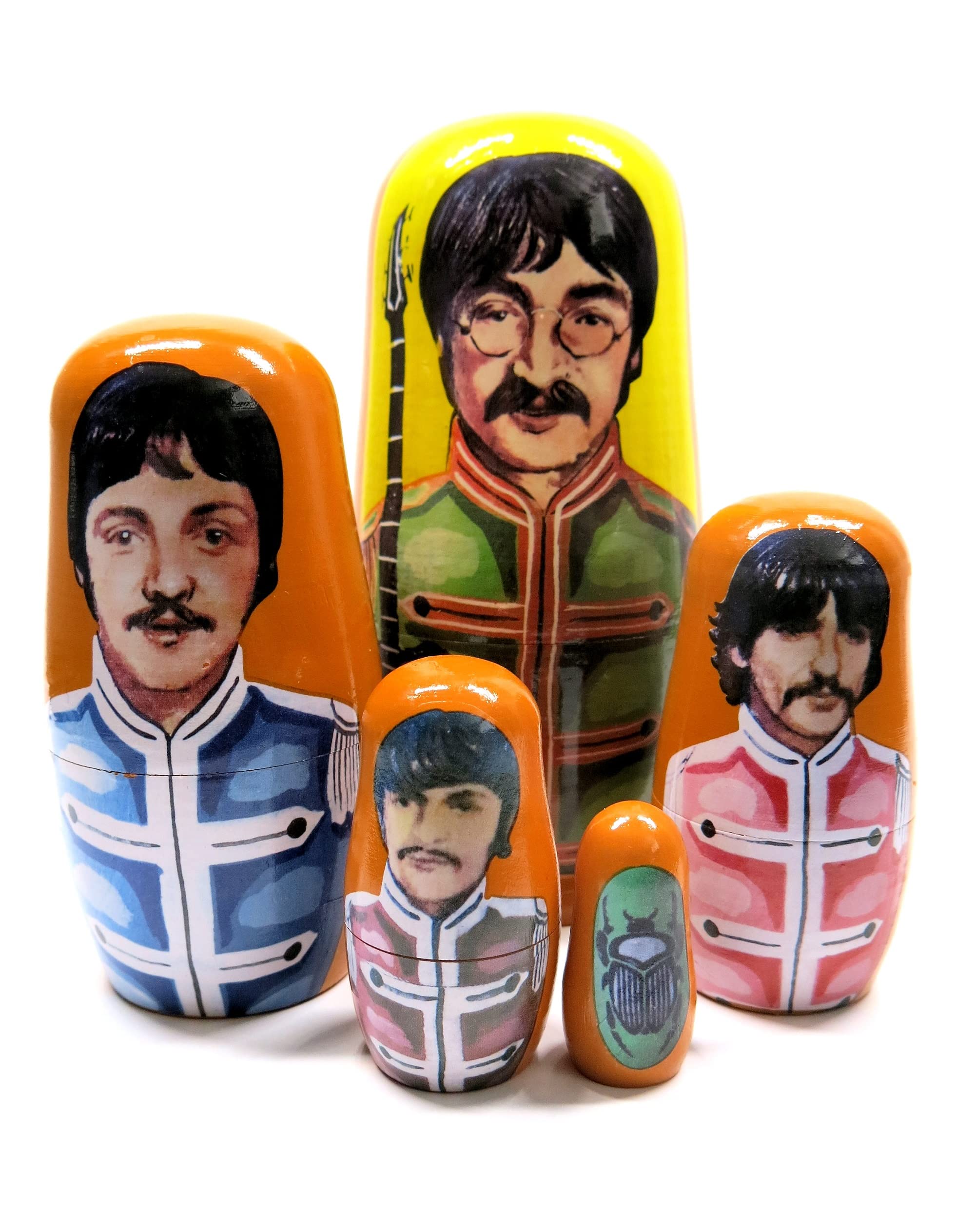 Collectible Beatles Nesting Doll Memorabilia Stacking Matryoshka Doll in Doll 5.75 Inches Tall