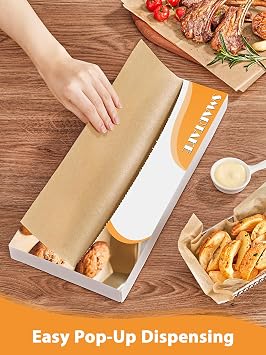 SMARTAKE 10.7x15 Inches Pop-Up Parchment Paper Sheets, Non-Stick, 200 Pcs
