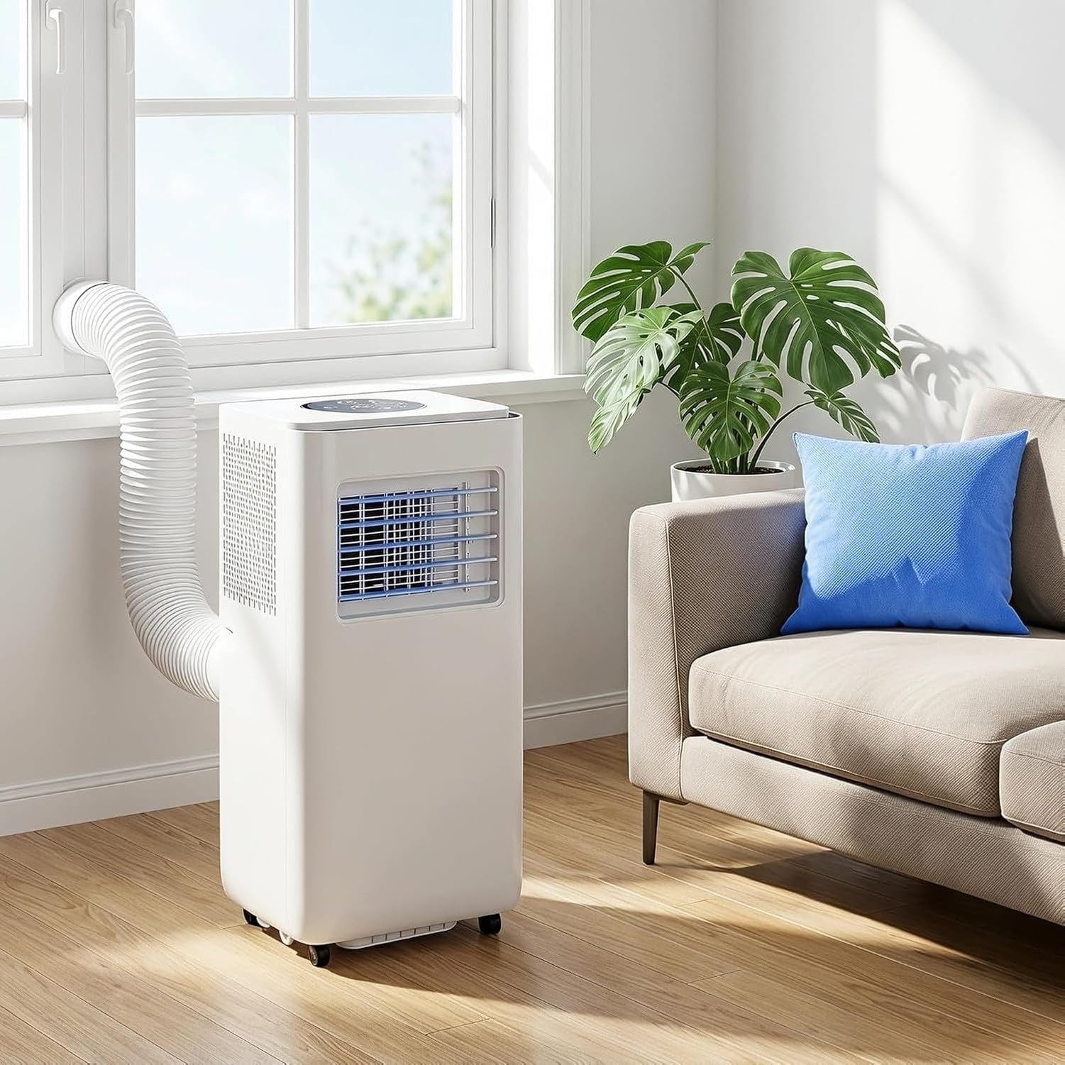 Aire Acondicionado Portátil 14000 BTU Enfriador y Ventilador, Función Deshumidificación, Temporizador 24h, 2 Velocidades, Mando a Distancia, para Estancia Ampli, 13000 Btu, 13000 BTU