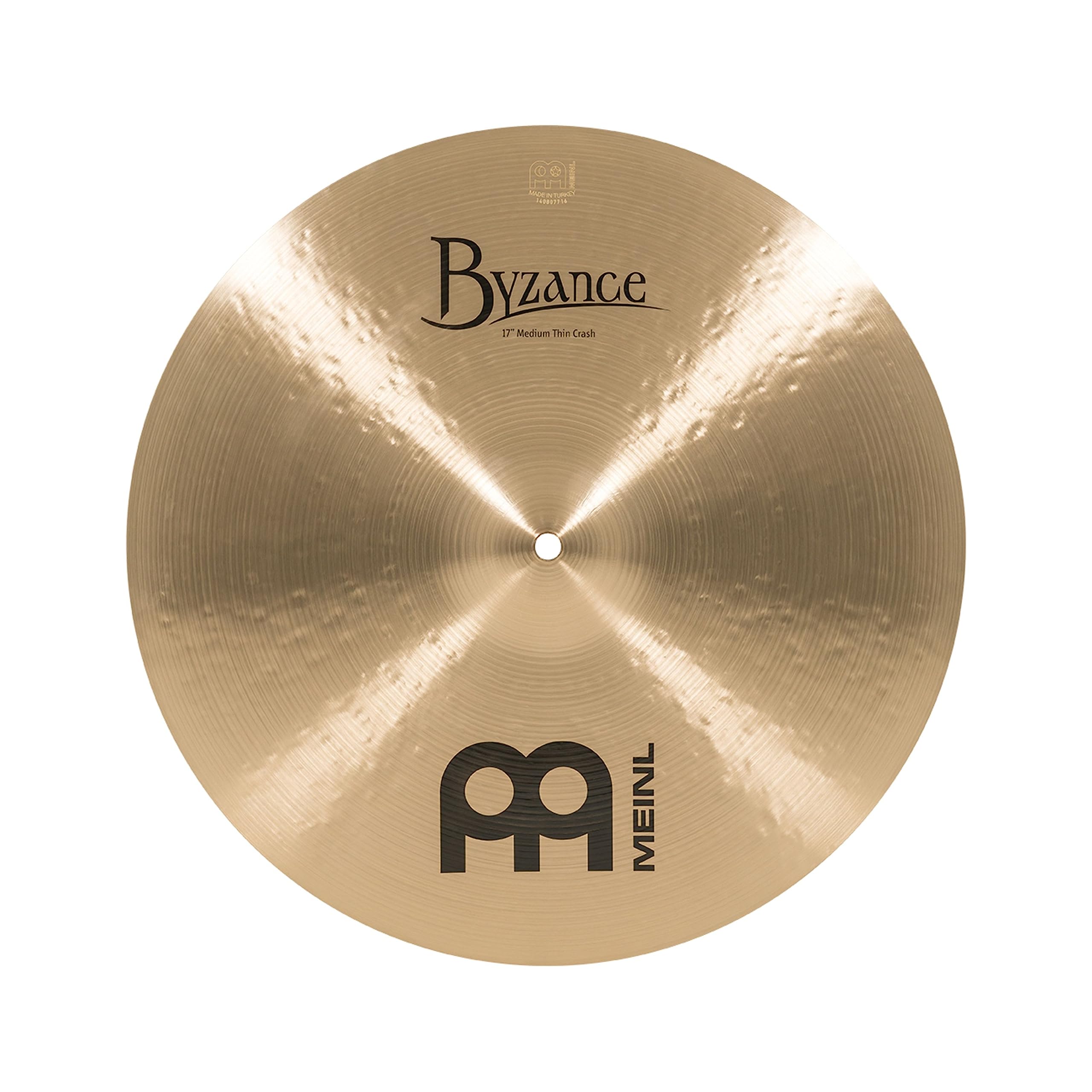 Meinl Cymbals Byzance Traditional Crash Medium Thin 17 Zoll (Video) Schlagzeug Becken (43,18cm) B20 Bronze, Traditionelles Finish (B17MTC)