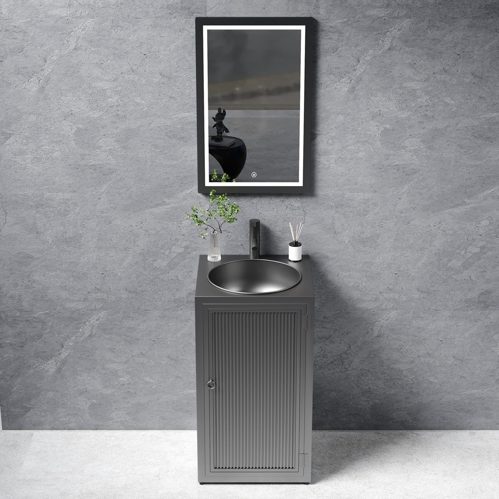 Freistehender Badezimmer-Waschtisch mit Waschbecken, moderner Allzweckschrank mit Stauraum, Handwaschstation für Loft, Café, Bar, Restaurant