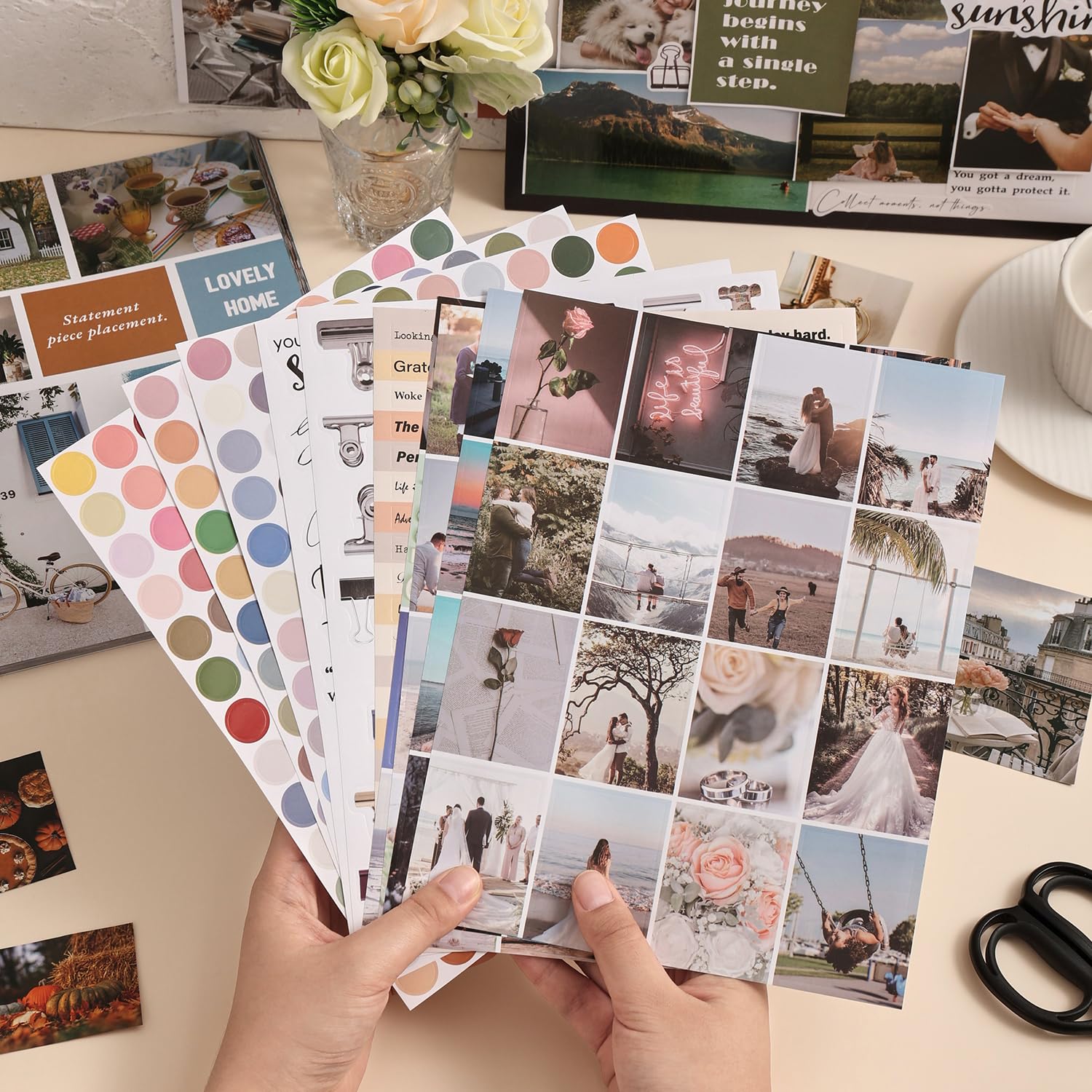 PAGEMORE Zestaw tablic wizyjnych – ponad 1200 ulepszonych obrazów i cytatów do tablicy widzenia, realizuj marzenia i twórz cele życiowe, magazyn do tablicy wizyjnej Clip Art i