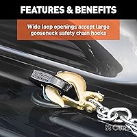 Vista 5 de CURT 60617 Anclajes de cadena de seguridad de cuello de cisne con sistema de disco OEM, 30K, Select Ram 2500, 3500, recubrimiento en polvo negro