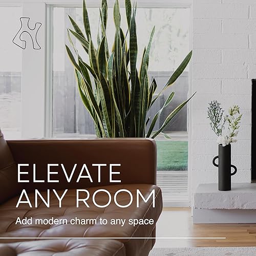 Miniatura 4 de Villa Moda Ari - Jarrón decorativo moderno abstracto en forma de tubo, color negro