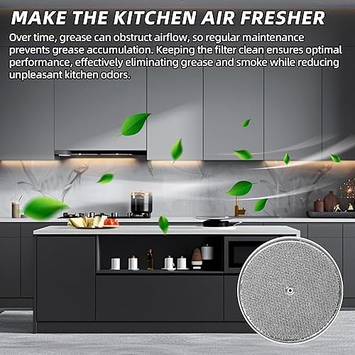 Miniatura 5 de Filtros de grasa de aluminio de 9-12 pulgadas redondos x 332 pulgadas con orificio central, filtro de campana extractora, reemplazo de filtros de