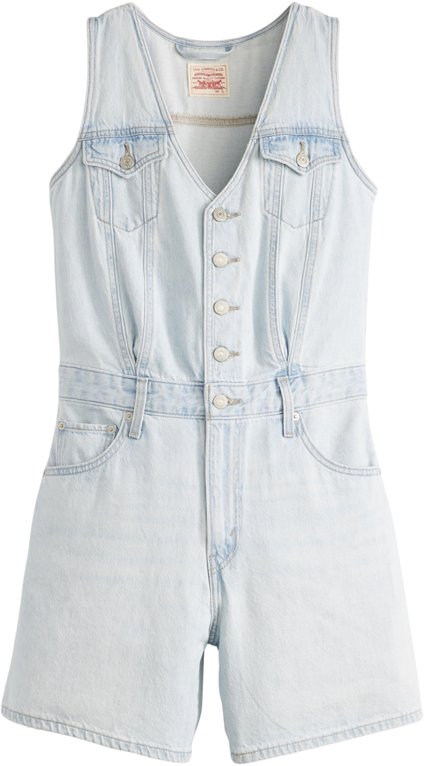 Levi's Mujer Overall Vest Romper con botones, Standard Fit