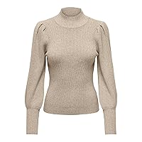 Only Onlkatia L/S-Maglione con Collo Alto, Mocha Meringue/Detail:w. Melange