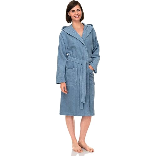 TowelSelections Womens Robe, Premium Cotton Hooded Bathrobe for Women, Soft Terry Cloth Robes for Women XS-3X