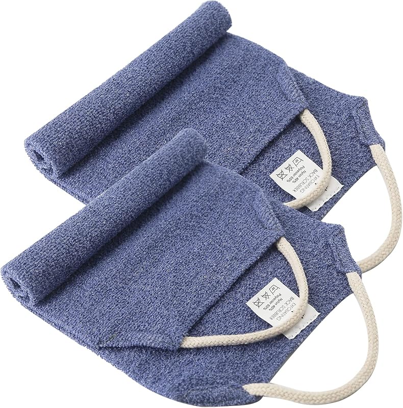 Evridwear Escova esfoliante para costas com alças para banho