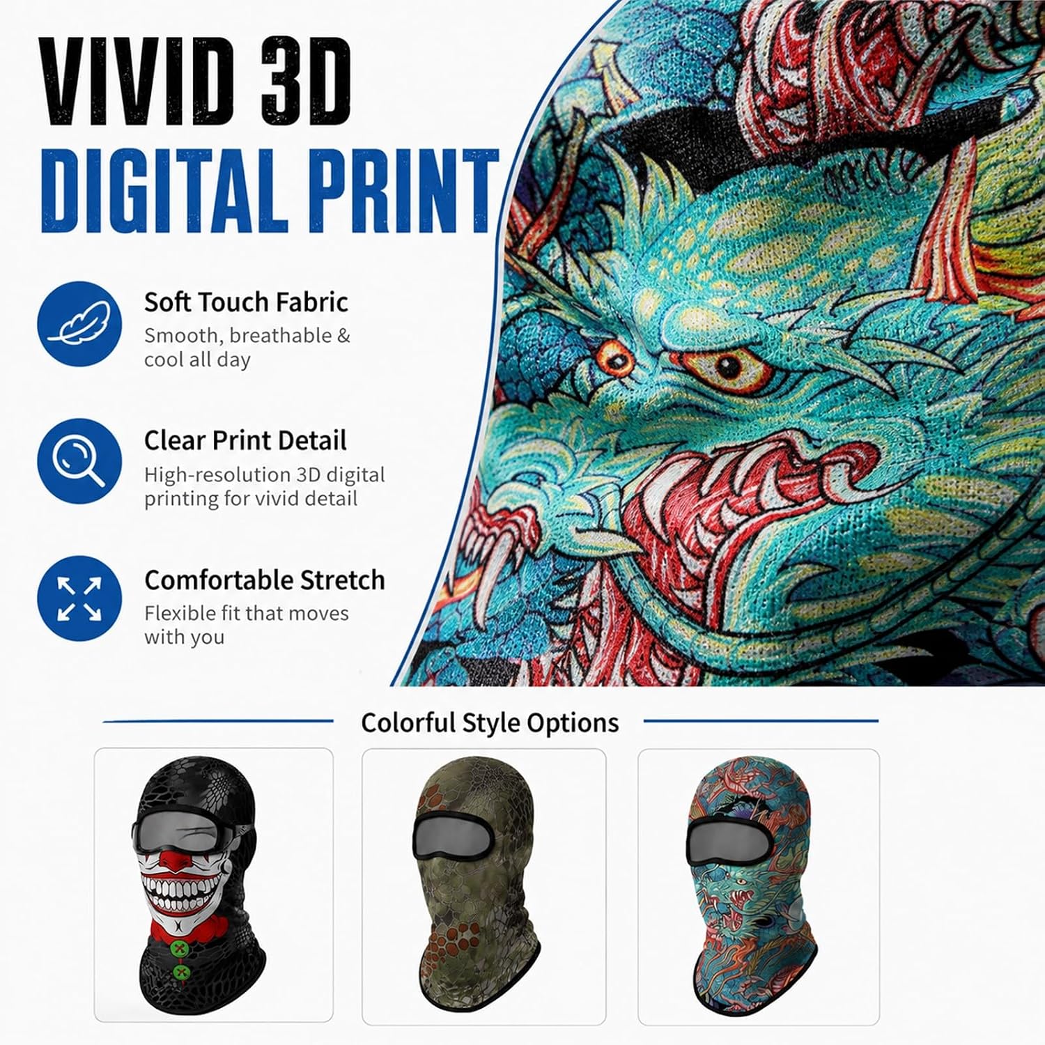 Cooling Ice Silk Balaclava Hood Full Face Mask, Quick Dry Cycling Neck Gaiter Cover for Motorcycle Helmet Airsoft Paintball