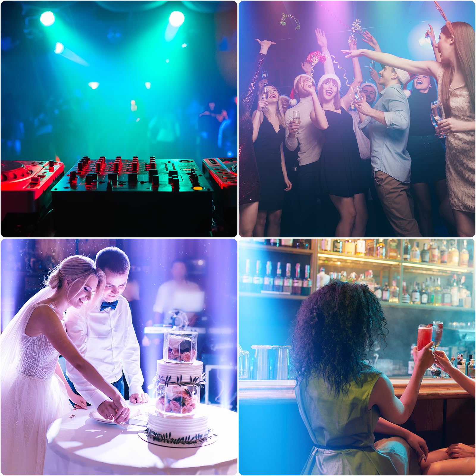 Oloaxolx - Faro da palcoscenico a batteria da 108 W, IP65, impermeabile RGBW+UV, ricaricabile, 8800 mA, con telecomando/app/DMX512, per esterni, per feste, DJ, matrimonio, Halloween, Natale