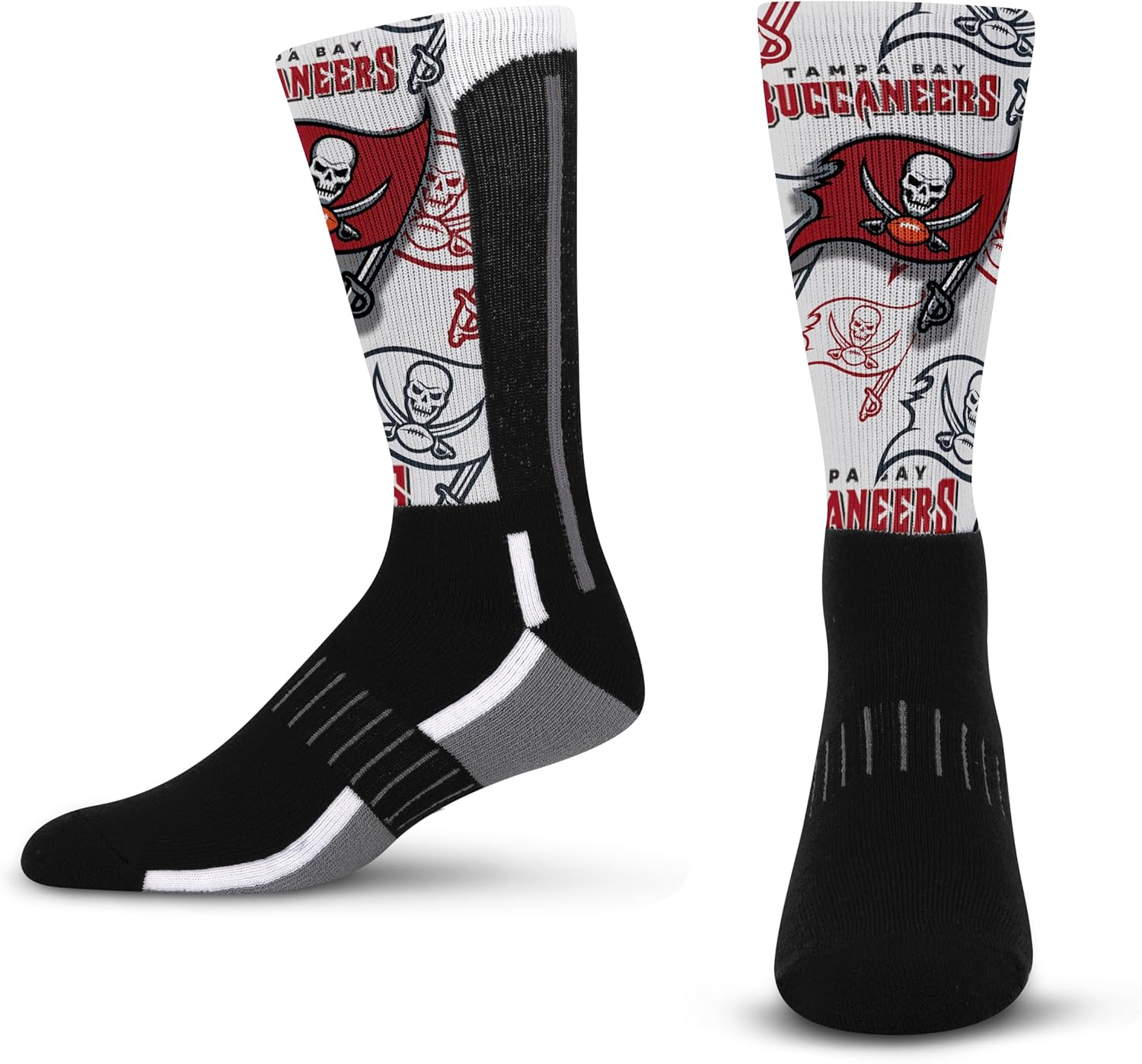 For Bare Feet NFL Kids Youth Team Color Logo Game Day Montage Performance Warm & Cold Weather Comfort Crew Sock