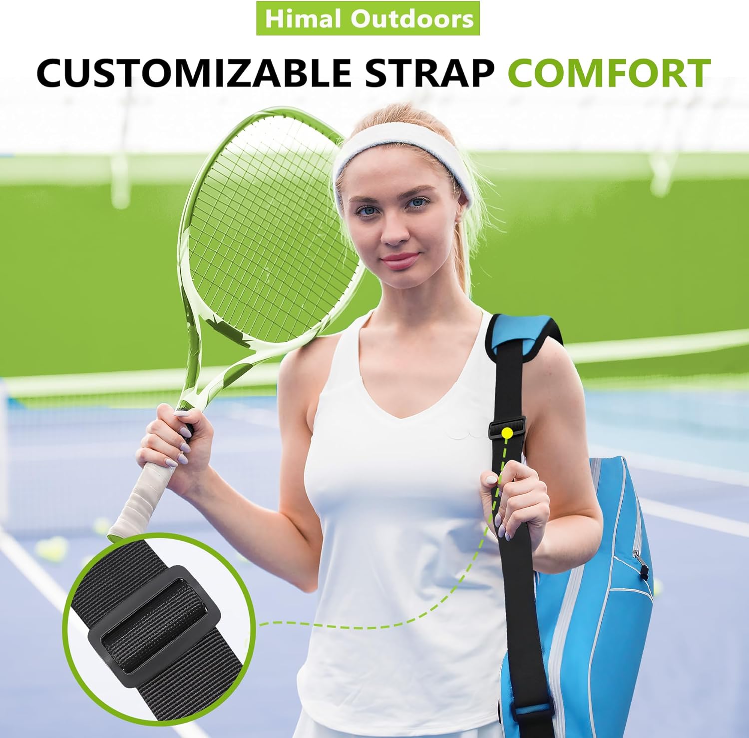 Himal 3 Racquet Tennis Bag With Protective Pad, Tennis Racket Bag for Men Women, Sports Enthusiasts of All Ages - Image 8