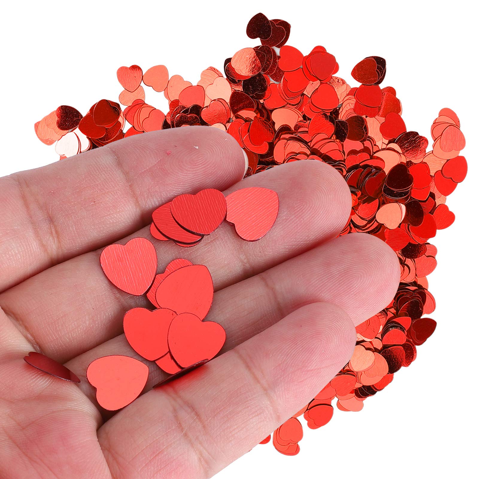 3.000 Stück Herzförmiges Konfetti – Rot, Aus PVC, Für Hochzeit, Valentinstag & Partys