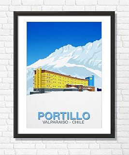 Portillo ski poster,Travel poster,Ski art poster,