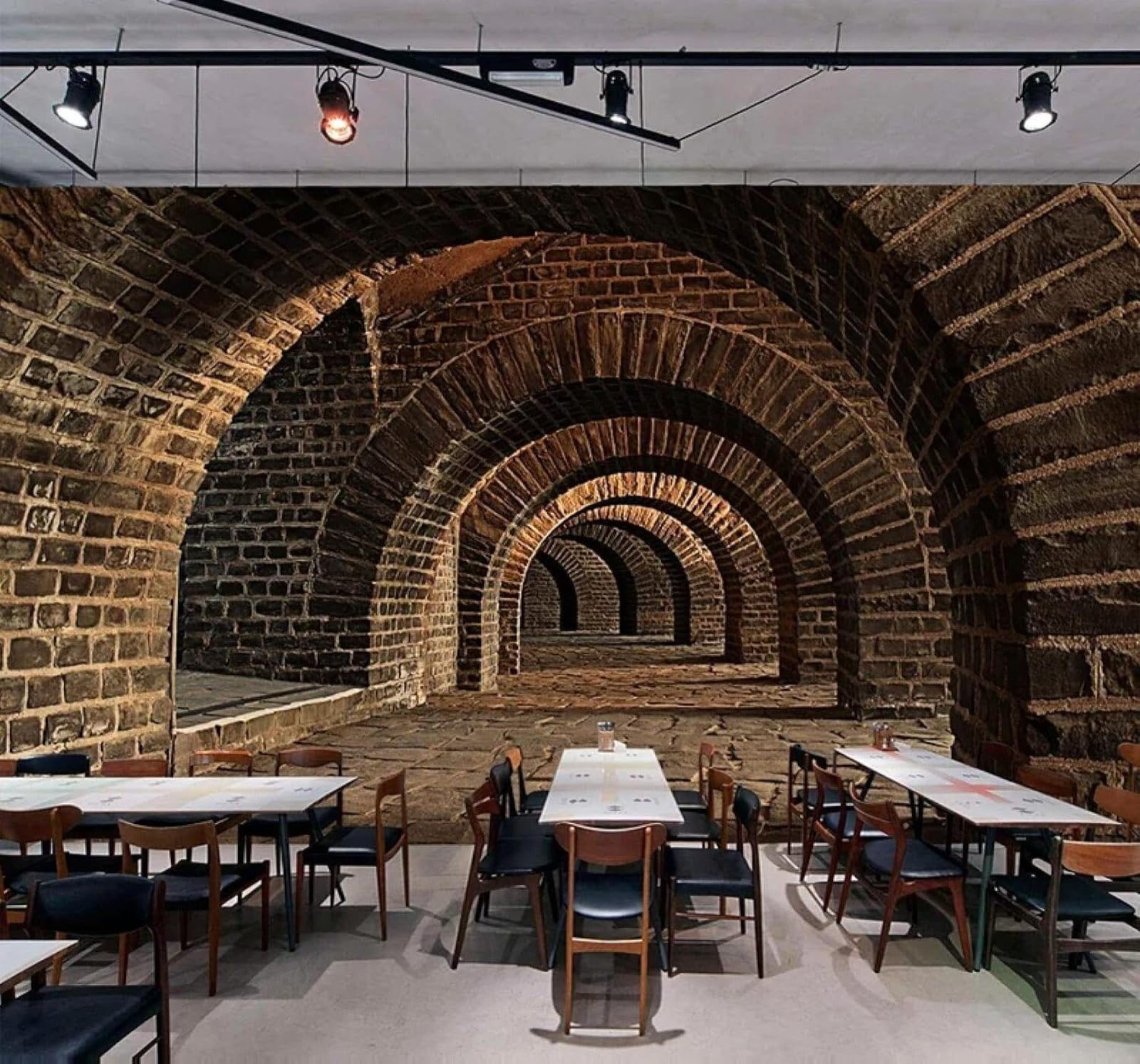 Xlming 430Cm×300Cm(B×H) Creative Space Expanding Brick Wall Tunnel Unique 3D Wallpaper Luxury Home Dining Decor Paste Sofa Living Room The Wall For Bedroom Mural-430Cm×300Cm