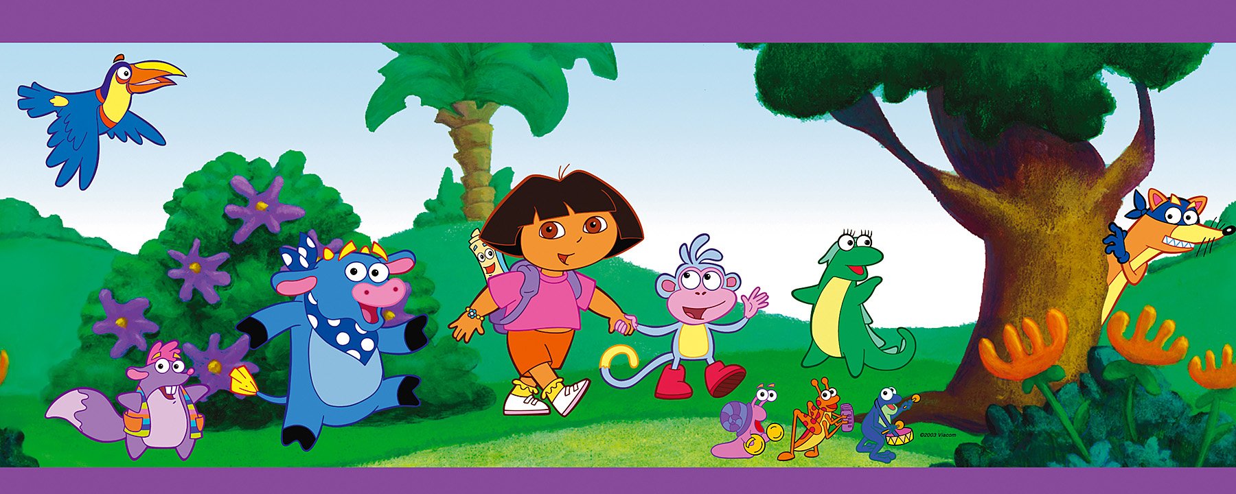 Cenefa Brewster Dora de Nickelodeon papel pintado decorativo infantil