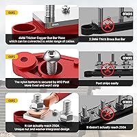 Vista 4 de Joinfworld Barra de autobús 12V 250A Bloque de distribución de energía 4 x 3/8 "Studs Barra de autobús marina Bloque de terminales de barra