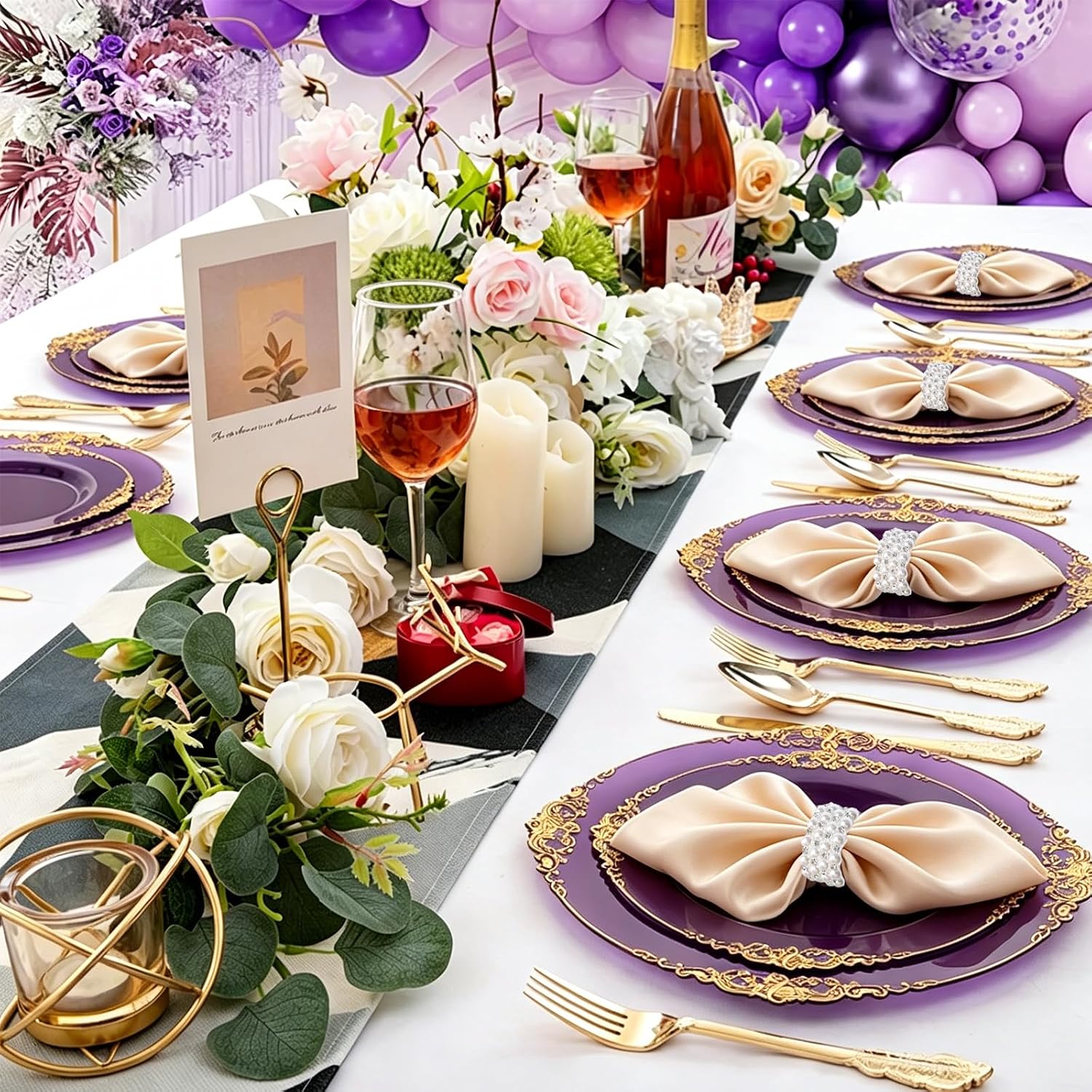 4 Pcs Pearl Napkin Ring Rhinestone Napkin Rings Simulated Pearl Ring Napkin Holder for Wedding Party Dining Table Decor