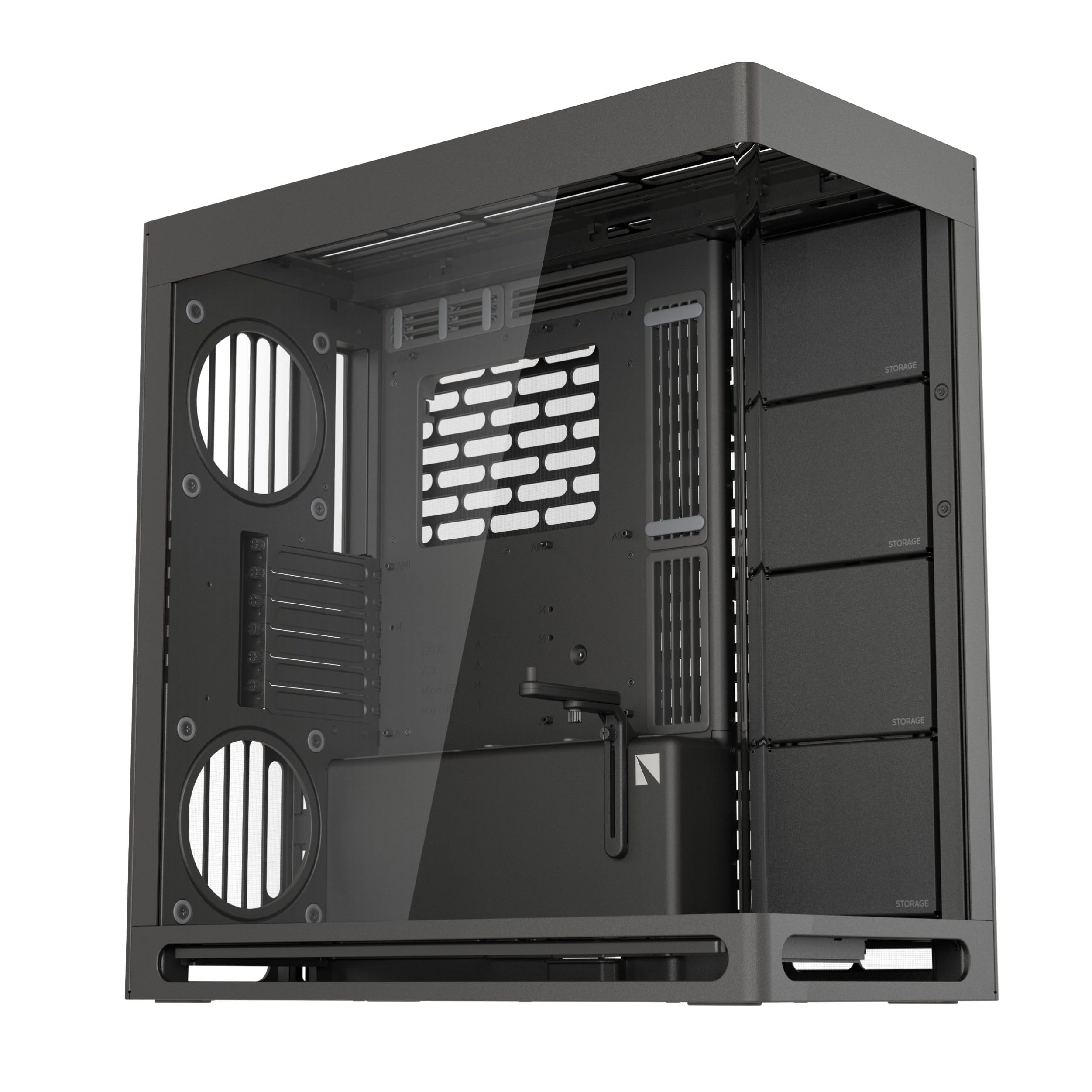 HAVN HS 420 Dual-Chamber ATX Mid Tower PC Gehäuse Schwarz | Hybrid-Design, Platz für 11x 140mm Lüfter & 3X 420mm Radiator Support, SimpliCable Kabelmanagement, Tempered Glass, PWM Lüfter Hub