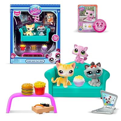 Littlest Pet Shop - Diner Dash Play Pack, Gen 7 Authentic LPS Bobble Head Toy Figure, Collectible Toy Animal, Ages 4