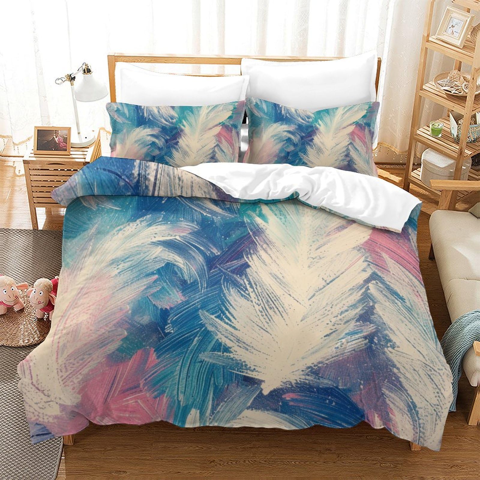 Housse de couette 260x220 plumes 3D hypoallergénique et facile à repasser