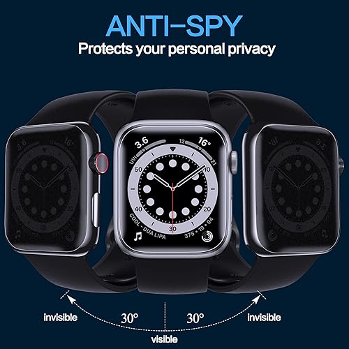 Miniatura 2 de YMHML Paquete de 4 protectores de pantalla de privacidad compatibles con Apple Watch de 1.732 pulgadas SE Series 654, película antiespía mejorada,