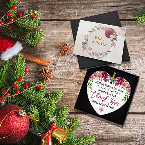 Vista 30 de REWIDPARTY Adorno de recuerdo de agradecimiento – Regalo de agradecimiento para familiares, amigos, profesores – Corazón de cerámica de 3 pulgadas