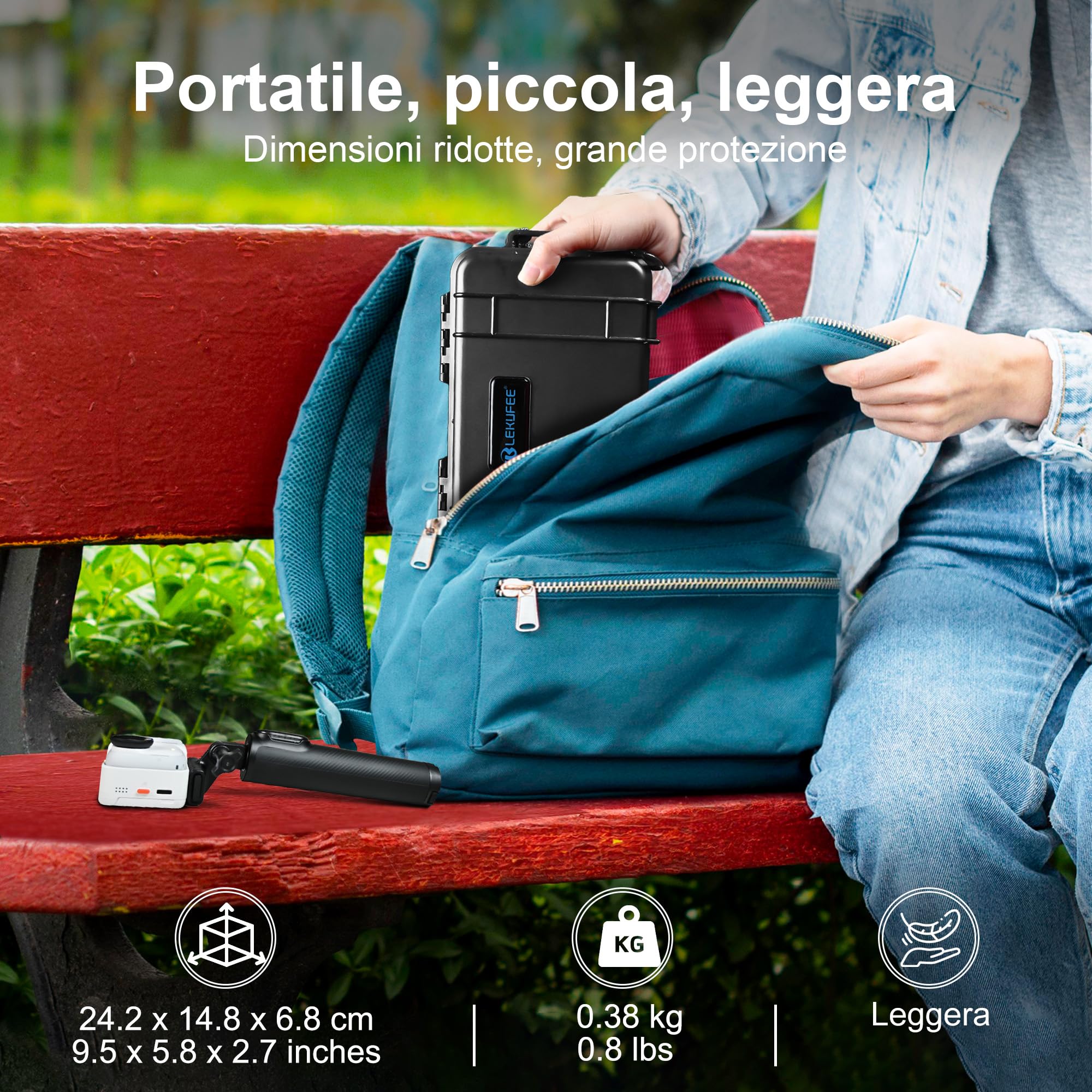 Lekufee Custodia rigida impermeabile da viaggio per Insta360 GO Ultra, pacchetto standard, creator bundle e altri accessori (solo custodia e borsa)
