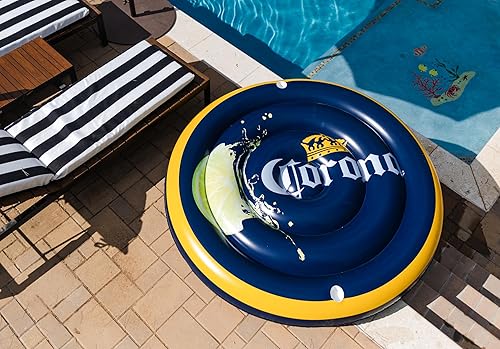 Miniatura 7 de Corona Lime - Flotador redondo para piscina, flotador de isla con 2 portavasos, tamaño para 2 adultos