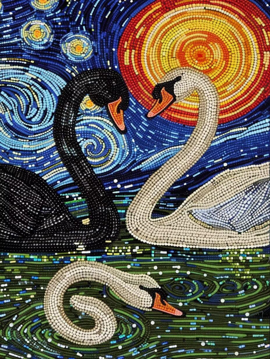 Diamentowe malowanie dla dorosłych, 5D diamentowe rysunki łabędź diament sztuka gwiaździste niebo diamentowe malowanie, DIY DIY Dorośli rzemiosło, 90x120cm Diamentowy ścieg krzyżykowy płótno