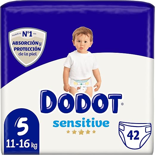 🚫 [CADUCADO] 🔥 DODOT Sensitive – Diapers, 11 to 16 kg, White, Size 5, Vanilla, 42 Count