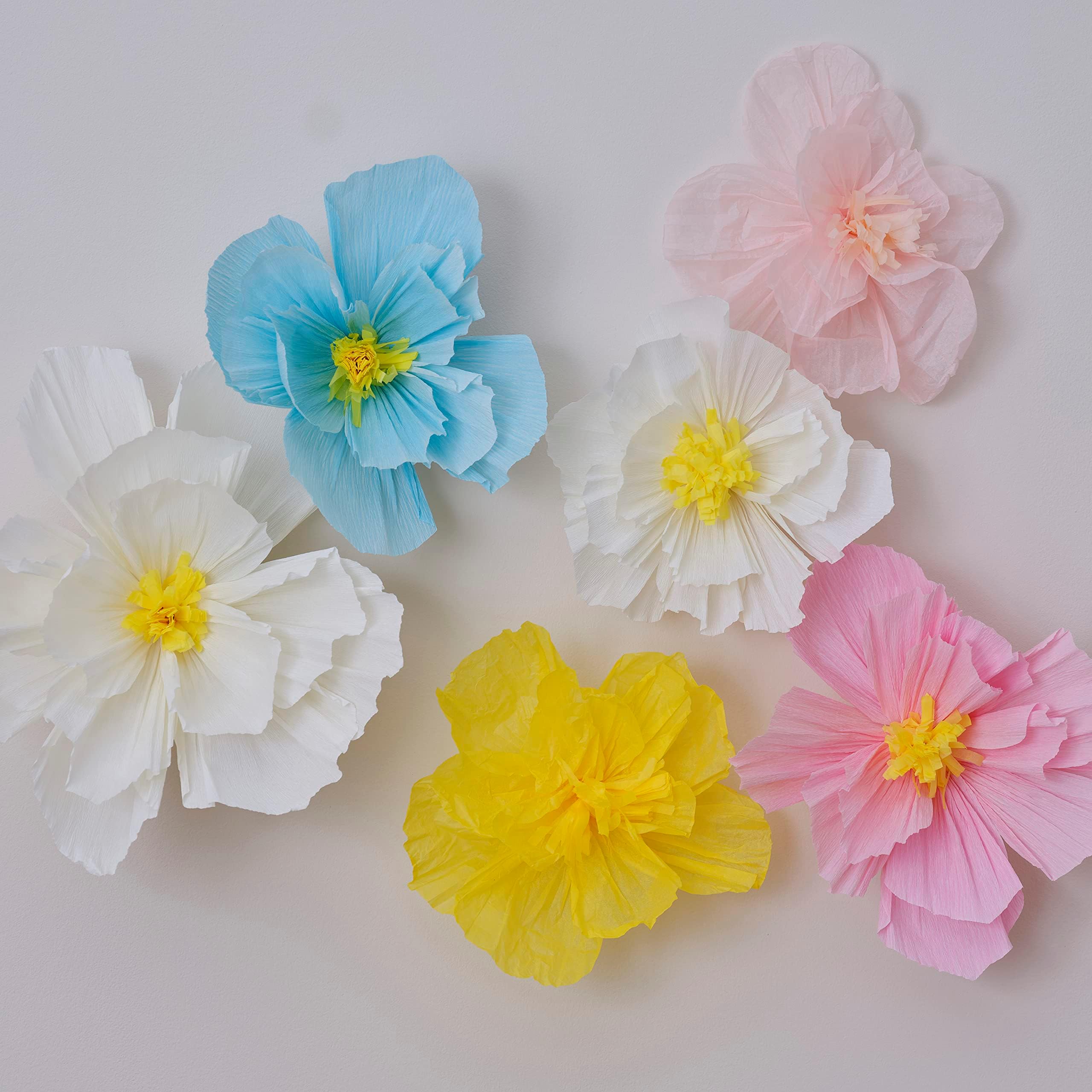 Ginger Ray Ditsy Floral Paper Tissue Pom Pom Decorations Pack of 6.