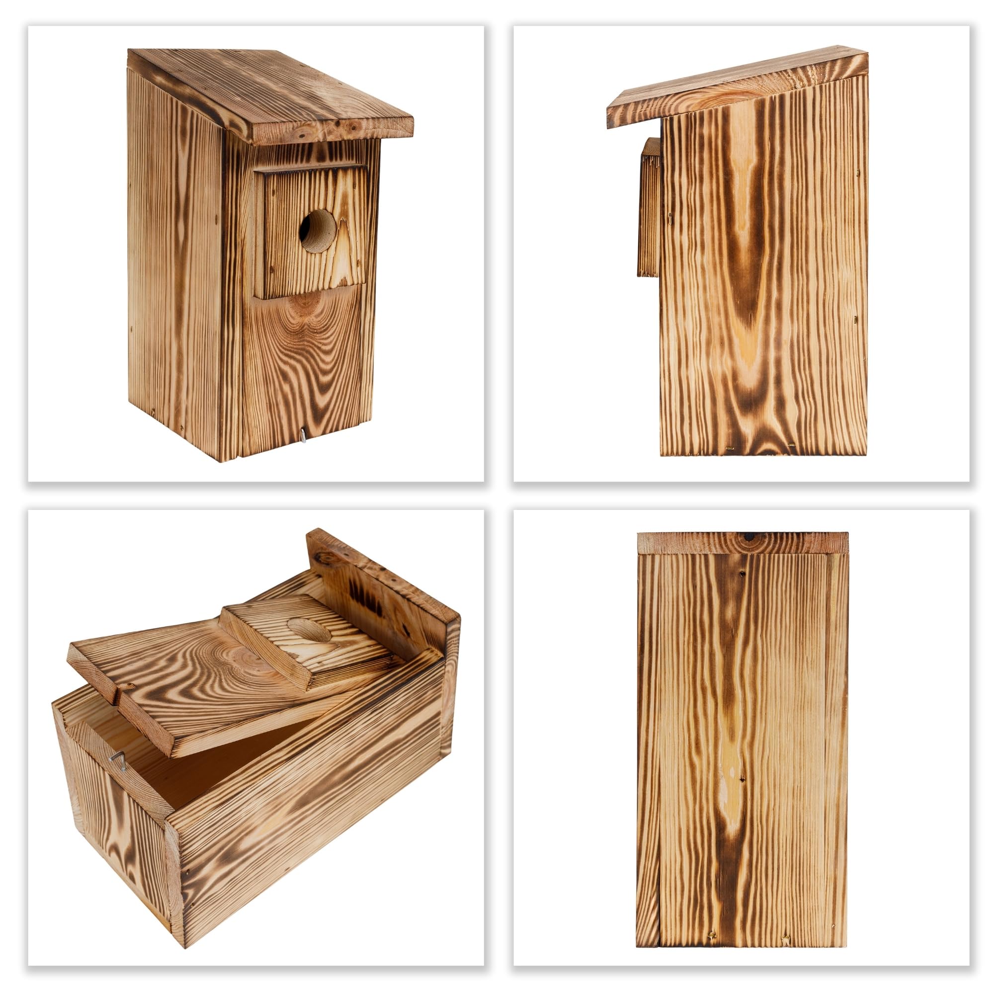 Creative Home Nichoir pour Oiseaux Résistant aux Intempéries | Nichoir Exterieur en Pin Flammé | Protection Contre Les Prédateurs | Convient aux Mésanges, Moineaux Friquets, Mésange Noire