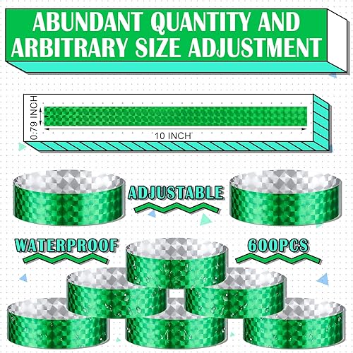 Miniatura 2 de Epakh 600 pulseras de papel de neón, impermeables, para eventos, ligeras, para conciertos, pulseras adhesivas de color neón para fiestas