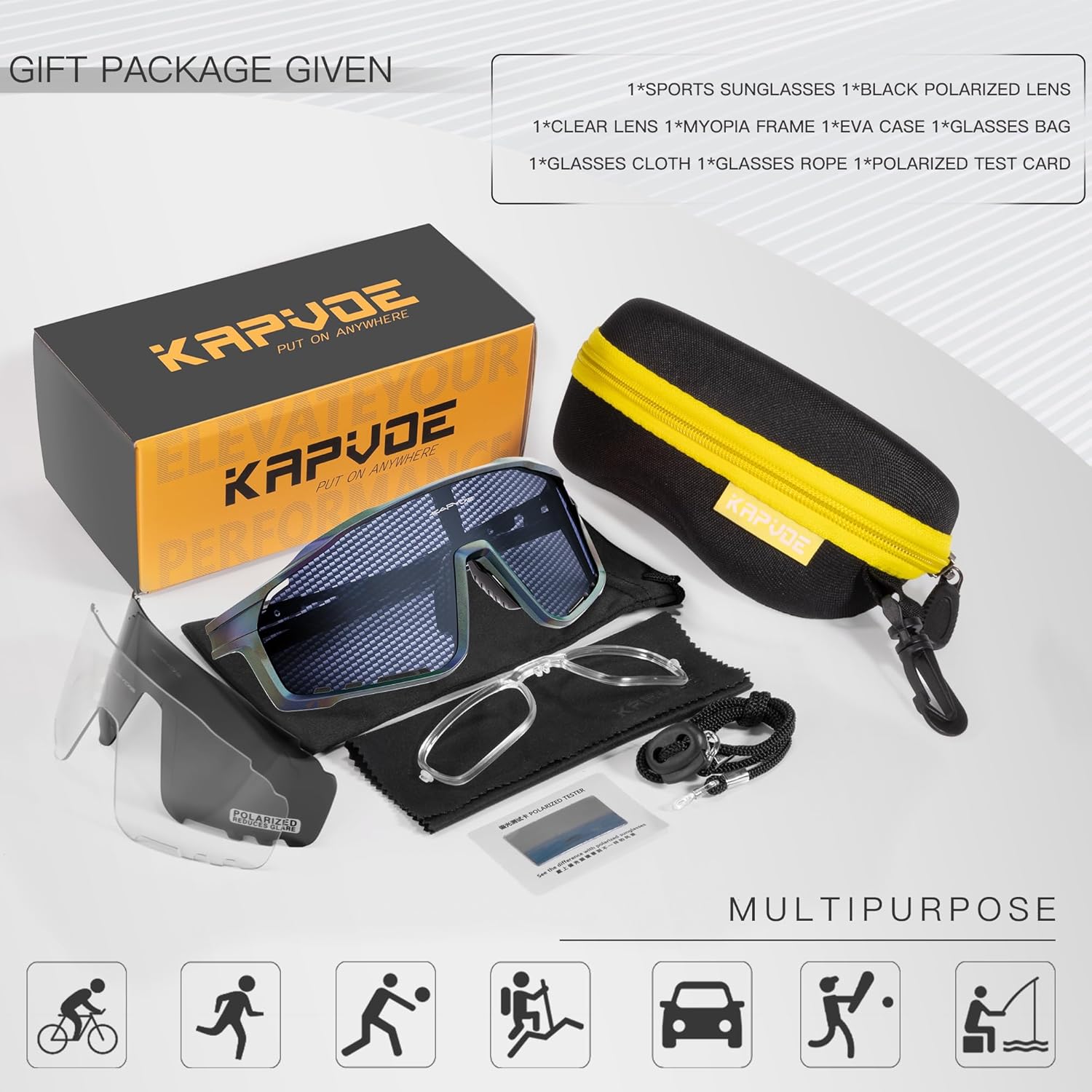 KAPVOE Polarized Cycling Glasses Men Women Mountain Bike Glasses MTB Riding TR90 Sport Sunglasses Running Bicycle K76 - Image 6