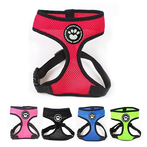 Arnés ajustable para perros, de PaddingPaws. De tela de malla suave. Impermeable. Con gancho para la correa