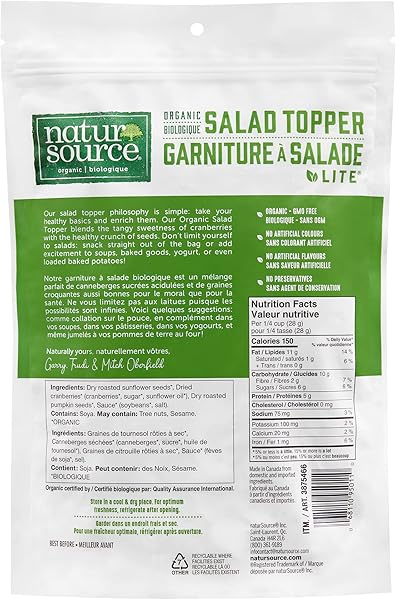 naturSource Artisanal Salad Topper Gluten Free Non-GMO Made in Canada Value Size Re-Sealable Pack (1kg Organic Salad Topper Lite) - 2