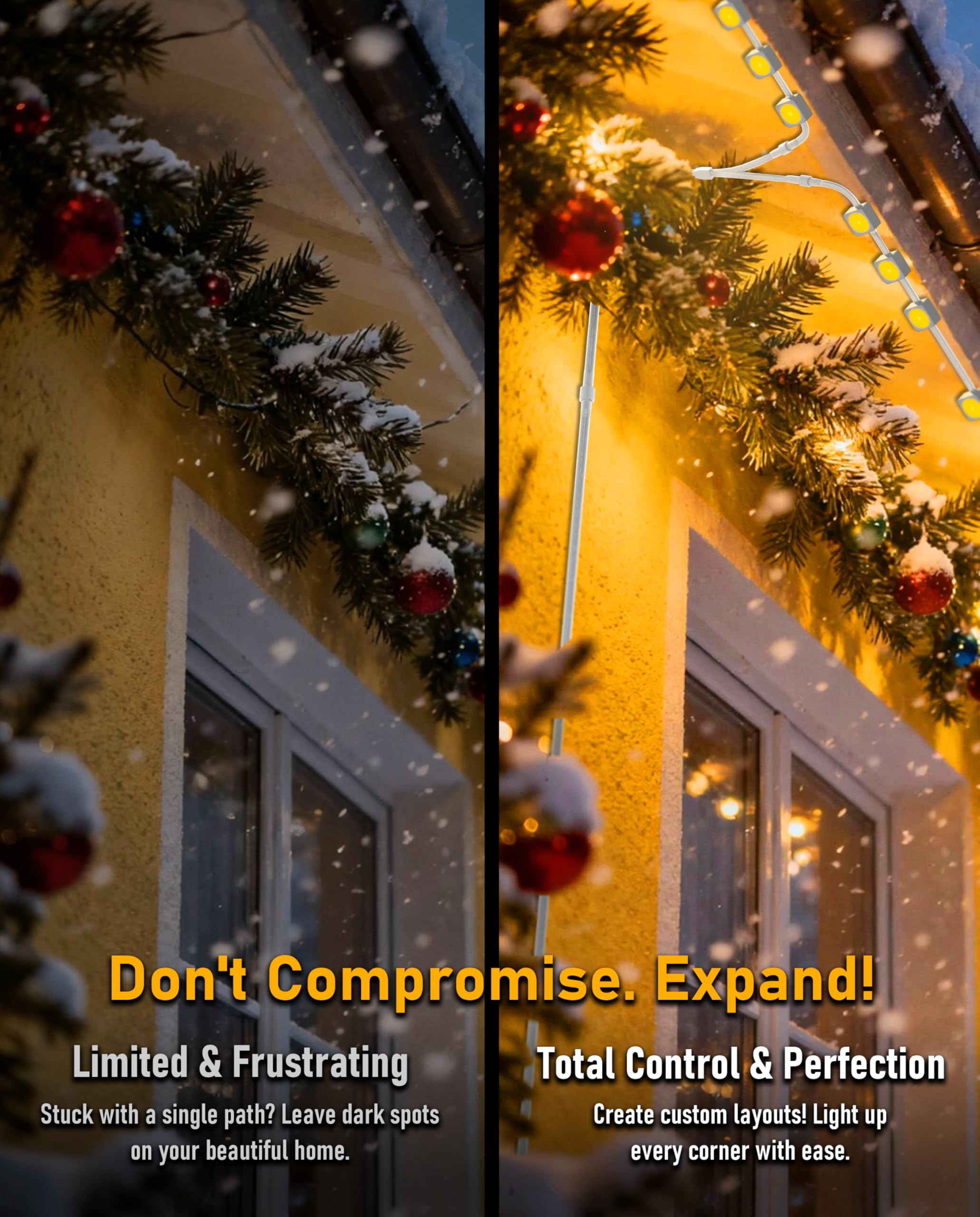 Cable de extensión de 33 pies para luces permanentes para exteriores Govee (H705A-H706C), cable de extensión impermeable IP68 de 3 pines, alambre de cobre puro de 22 AWG, amplía la iluminación