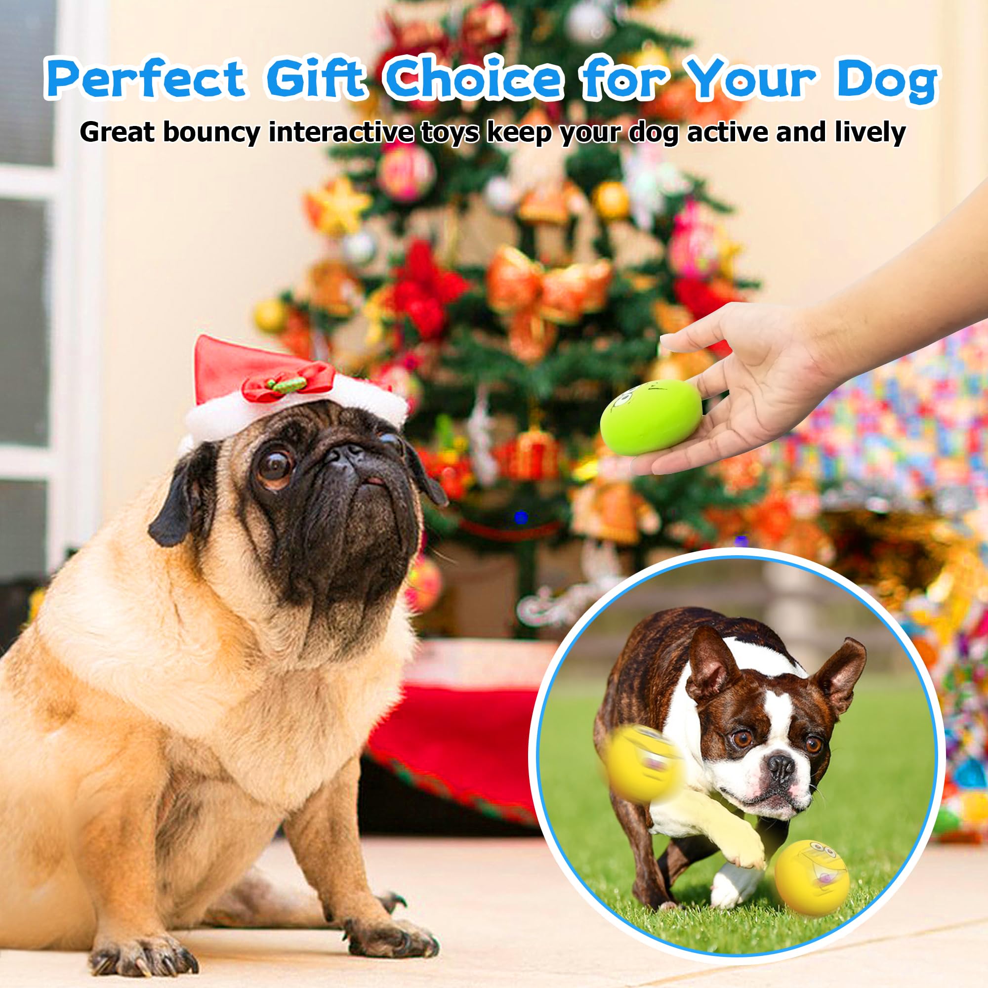 Juguetes de látex chirriantes para perros, juguetes para cachorros sonrientes, juguetes interactivos para perros pequeños, 6 piezas