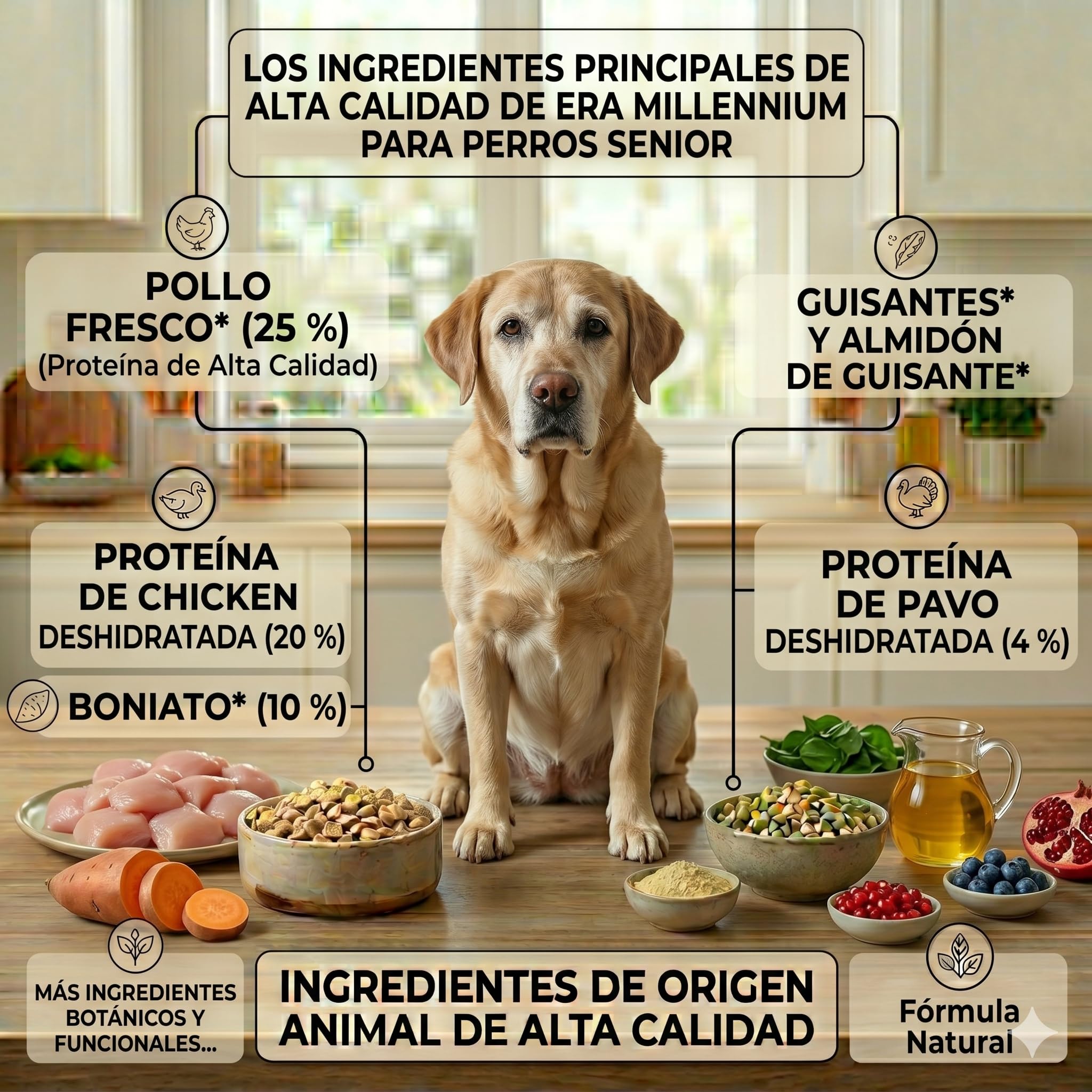 ERA Pienso para Perros Grain Free Senior & Light Rz. M/L, Pollo y Pavo 10 kg | Razas Medianas y Grandes, Nutrición Completa y Saludable