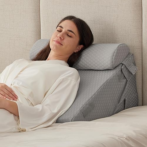 Juego de 3 almohadas de cuña para después de la cirugía, almohadas de cuña ajustables de 9 y 12 pulgadas para dormir, almohada inclinada para