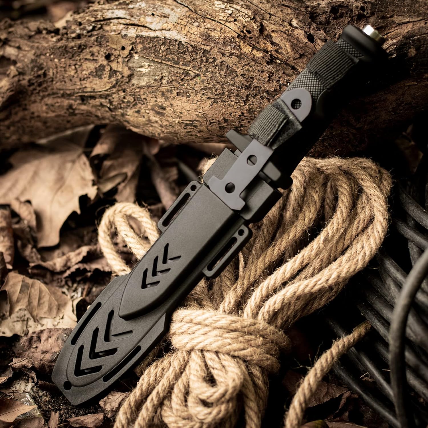 DISPATCH Tactical Survival Hunting Fixed Blade for Practical Use Durable Knife Bowie with ABS Sheath and a small Knife, 12" Closed : Tools & Home Improvement