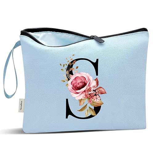 Vista 663 de Vavabox A-Z - Bolsa de maquillaje personalizada, regalos de cumpleaños para mujeres y madres, regalos para mejores amigas, bolsa de cosméticos