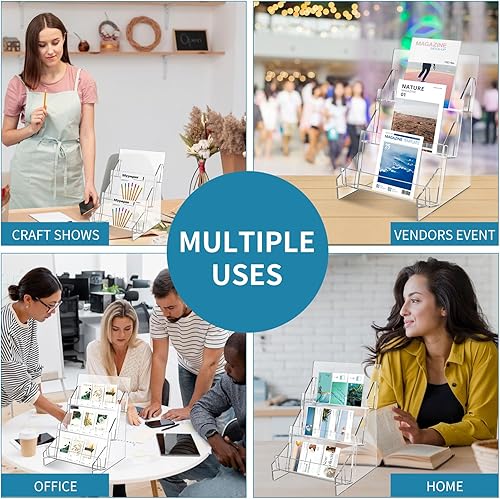 Miniatura 6 de DLUGOPIS Soporte de exhibición de tarjetas de felicitación de acrílico de 3 niveles, organizador de tarjetas de felicitación, soporte de exhibición