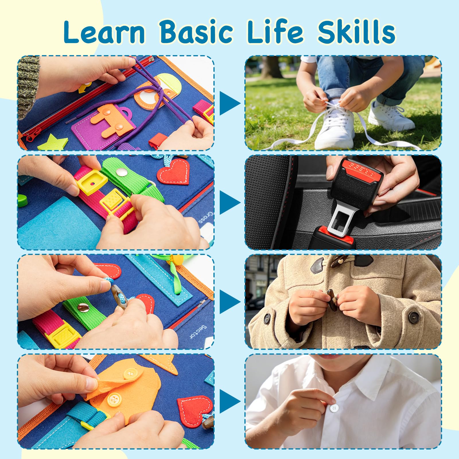 Busy Board Montessori Spielzeug ab 1 Jahr, Busy Book Kinderspielzeug ab 1 2 3 Jahre, Baby Geschenk Spielzeug ab 1 2 3 Jahre, Ostergeschenke Kinder (Blau)