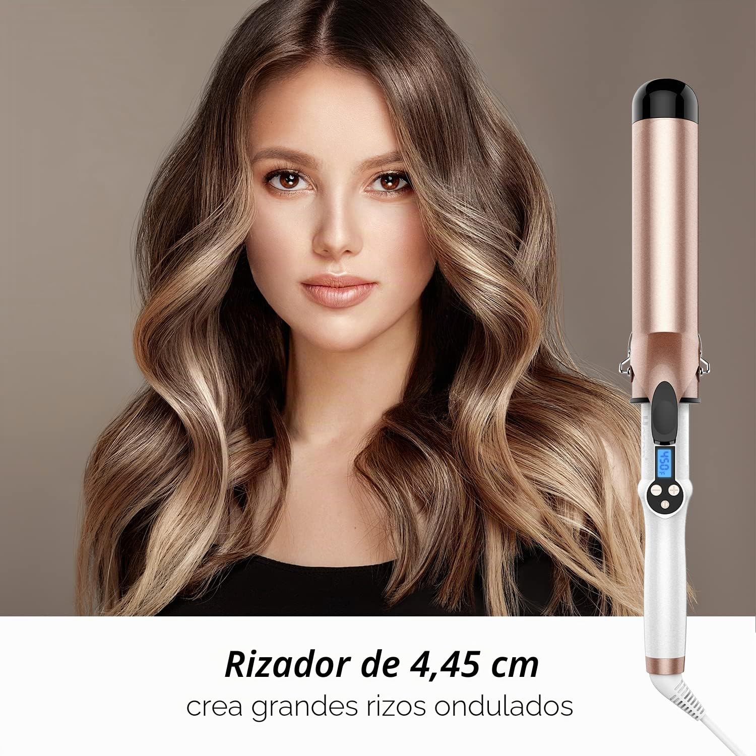 Hoson 45mm Rizador de pelo profesional, rizador para pelo largo y corto