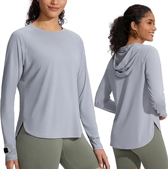 Seamaid Womens Sun Shirts UPF 50+ Long Sleeve Uv Protection Shirts Lightweight Quick Dry SPF Clothing Grey L